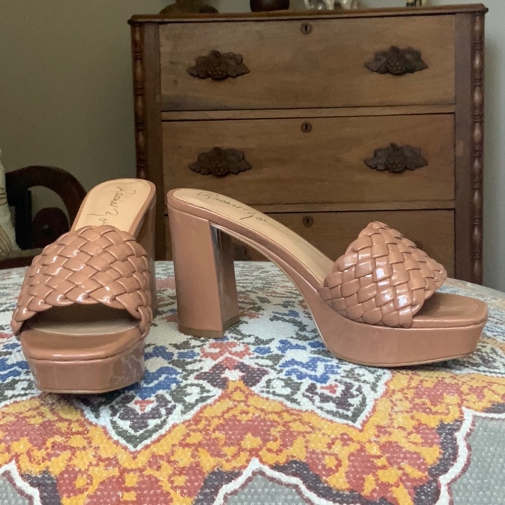 Rachel Zoe Tan Woven Heeled Sandals